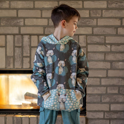 Schnittmuster Mini Hoodie und Kleid Wiisshornblick Gr. 86 - 164