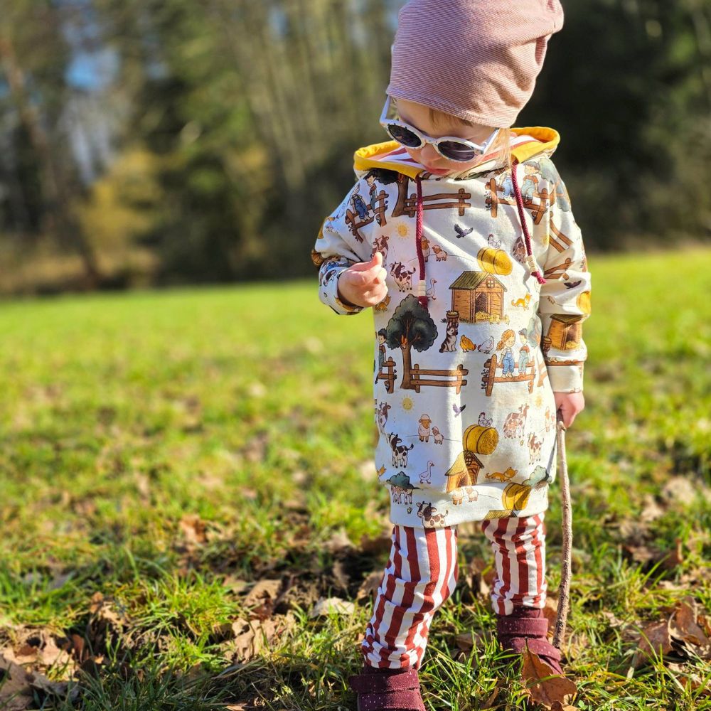 Schnittmuster Mini Hoodie und Kleid Wiisshornblick Gr. 86 - 164