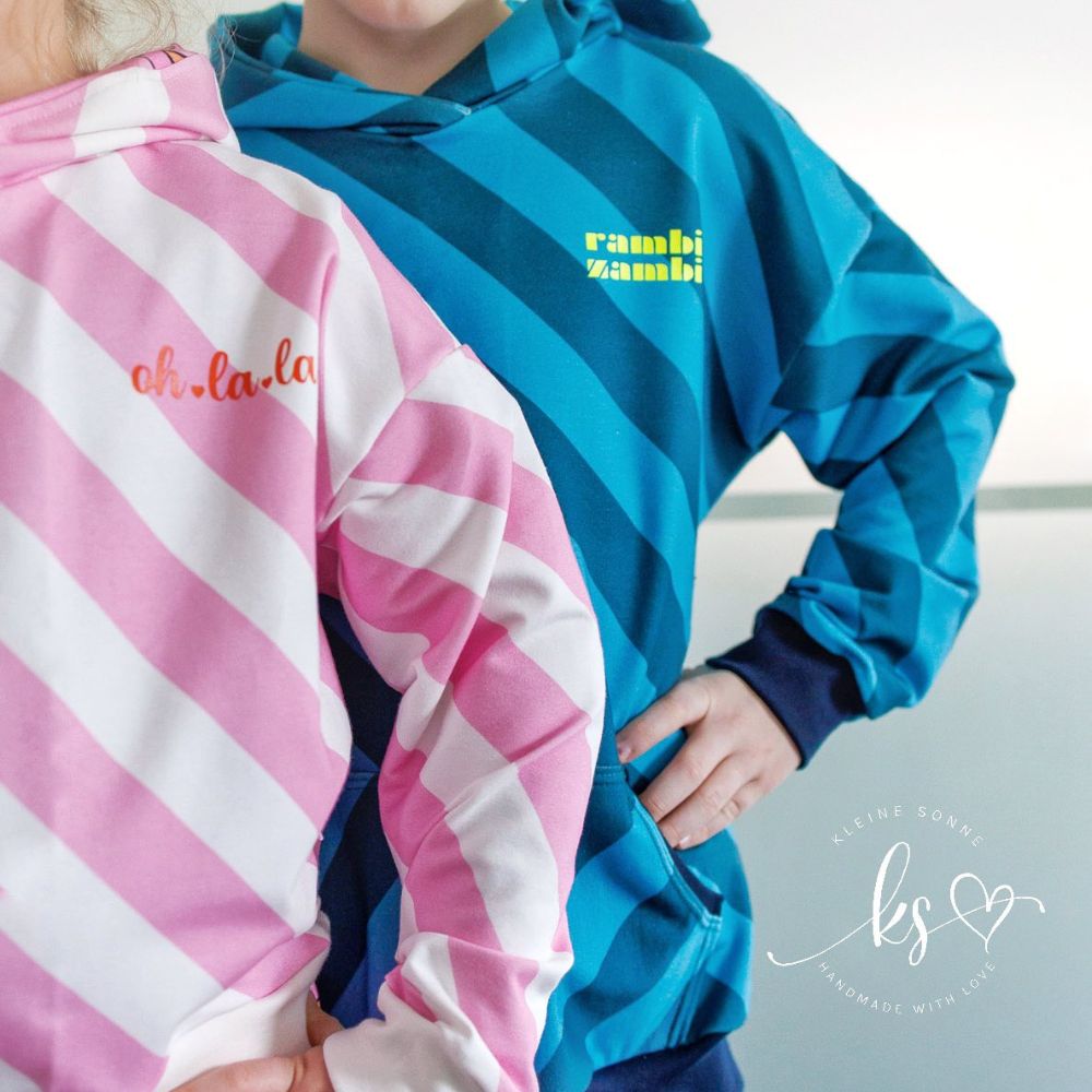 Schnittmuster Mini Hoodie und Kleid Wiisshornblick Gr. 86 - 164