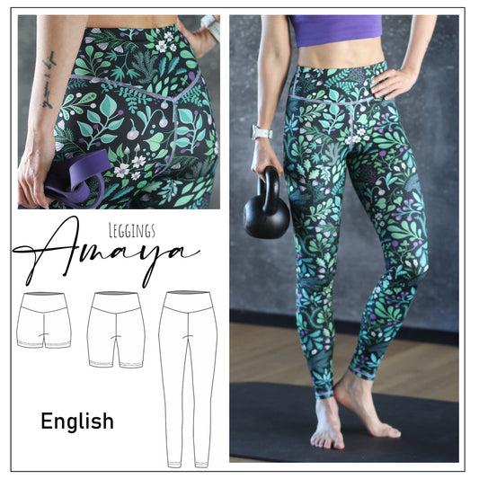 Sewing pattern Leggings Amaya EU 32 - 52 / US 0 - 20