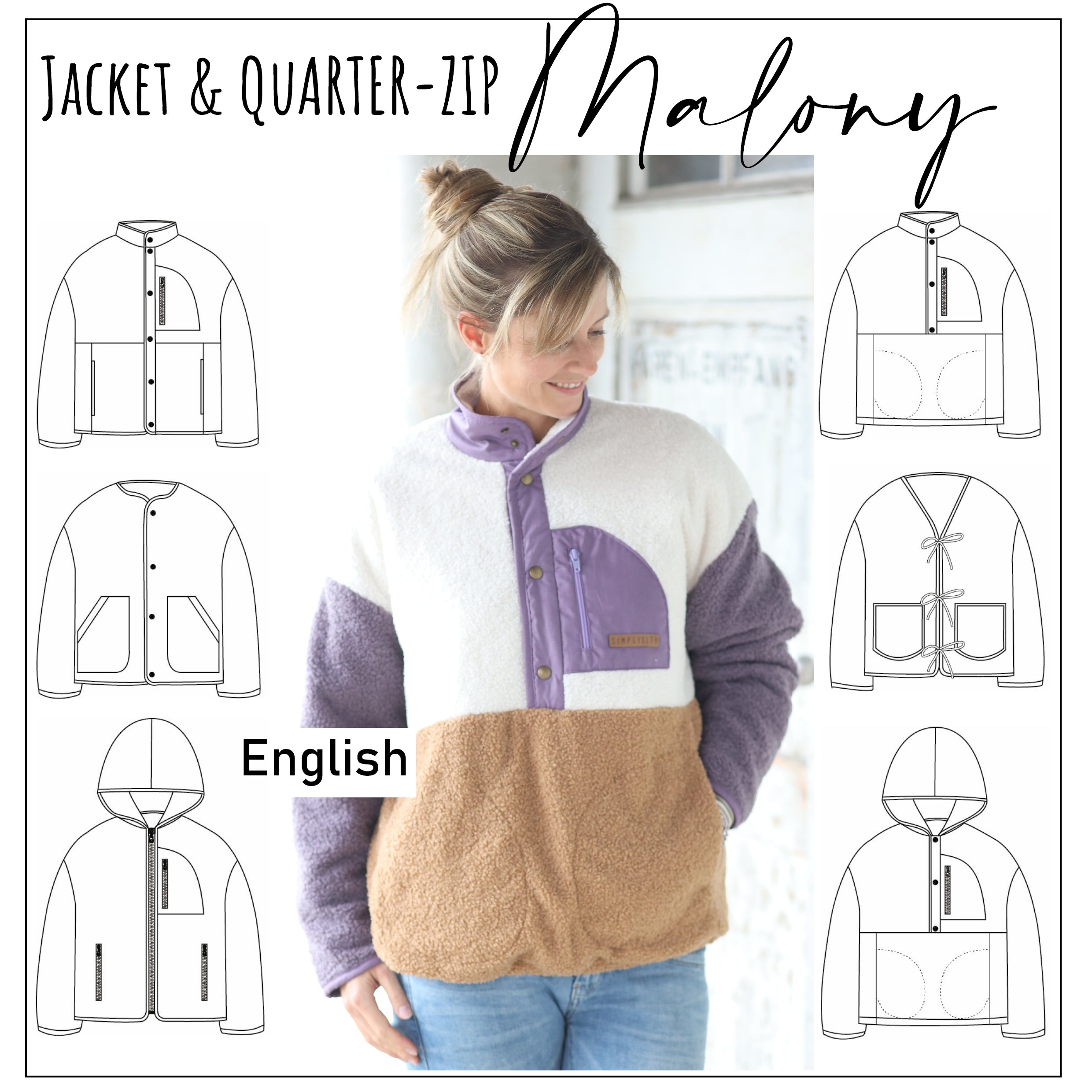 Sewing pattern Jacket & Quarter-zip Maloney EU 32 - 52 / US 0 - 20