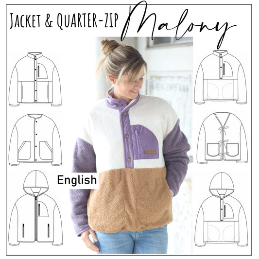 Sewing pattern Jacket & Quarter-zip Maloney EU 32 - 52 / US 0 - 20