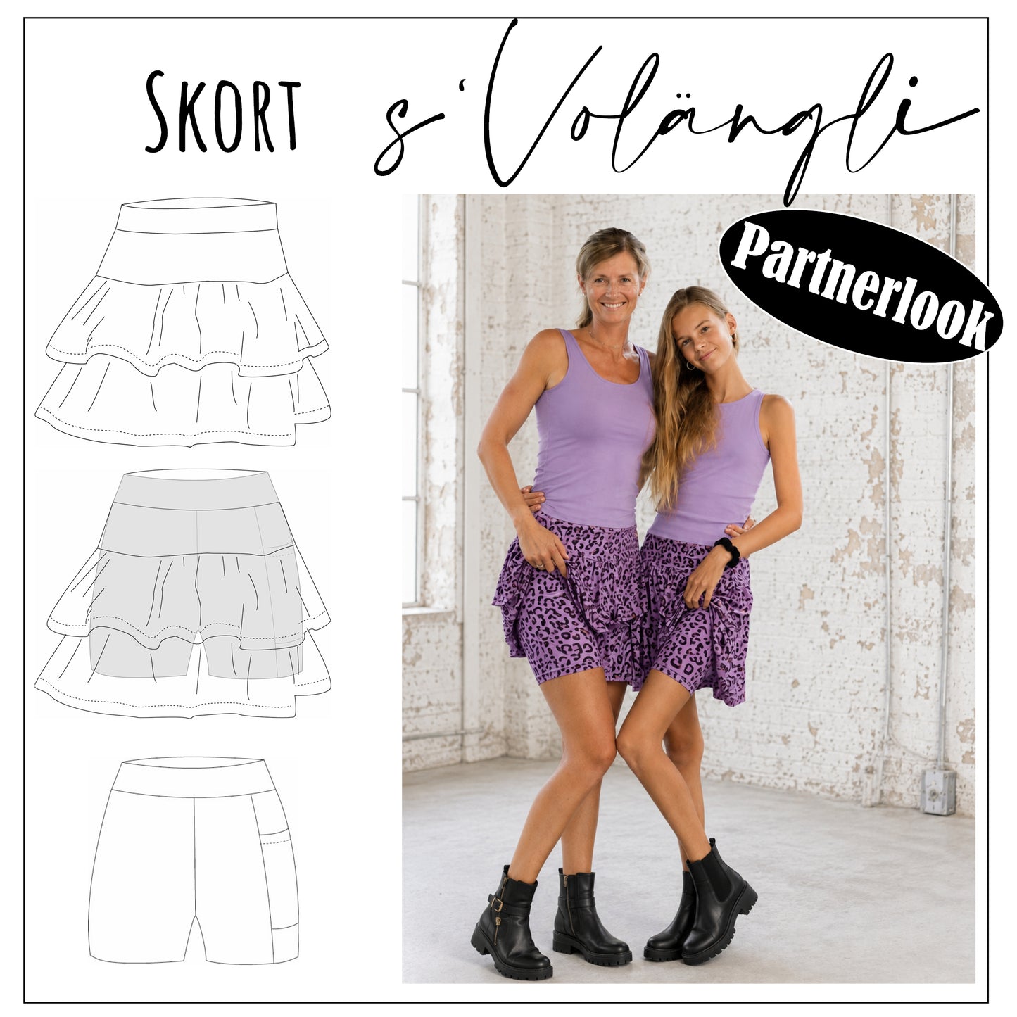 Partnerlook Skort s'Volängli & Mini Skort s'Volängli