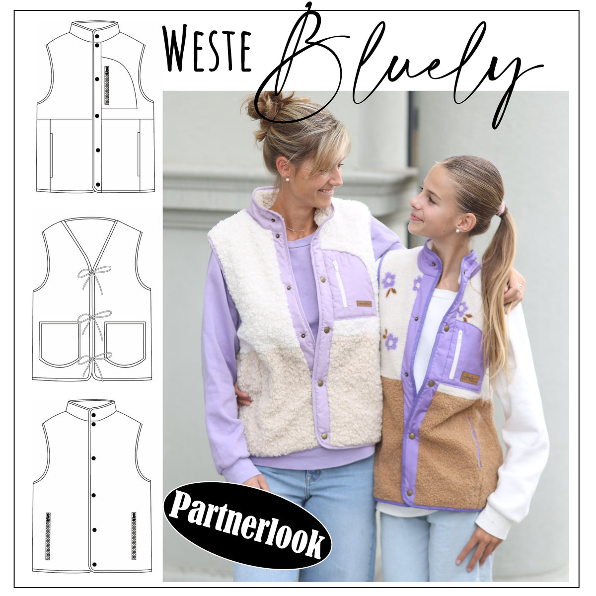 Partnerlook Weste Bluely & Mini Weste Bluely